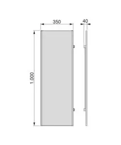 Specchio estraibile da armadio con finitura grigio metallizzato, 340x1000 mm